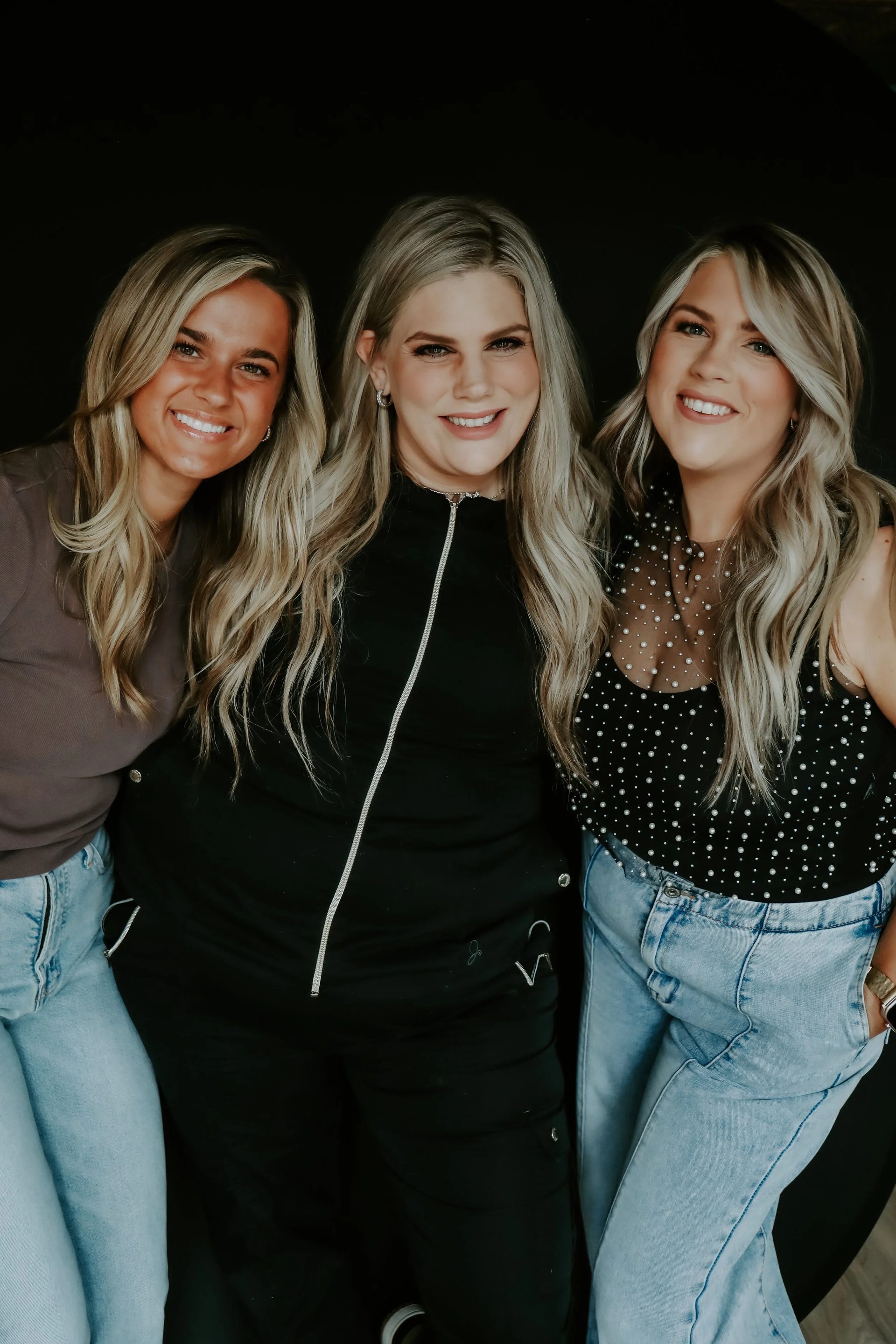 Three happy clients together at All About Monroe medspa and salon in Demorest, Georgia